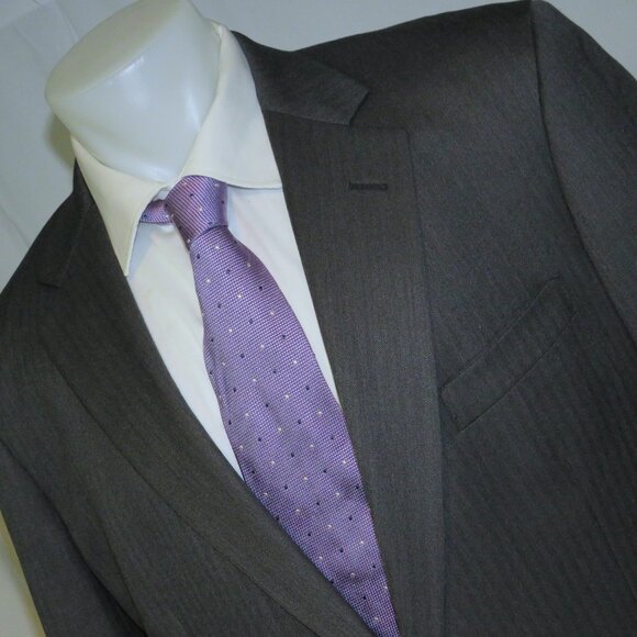 Brooks Brothers 1818 Madison Saxxon Gray Herringbone Two Button Suit 46XL - Picture 6 of 14